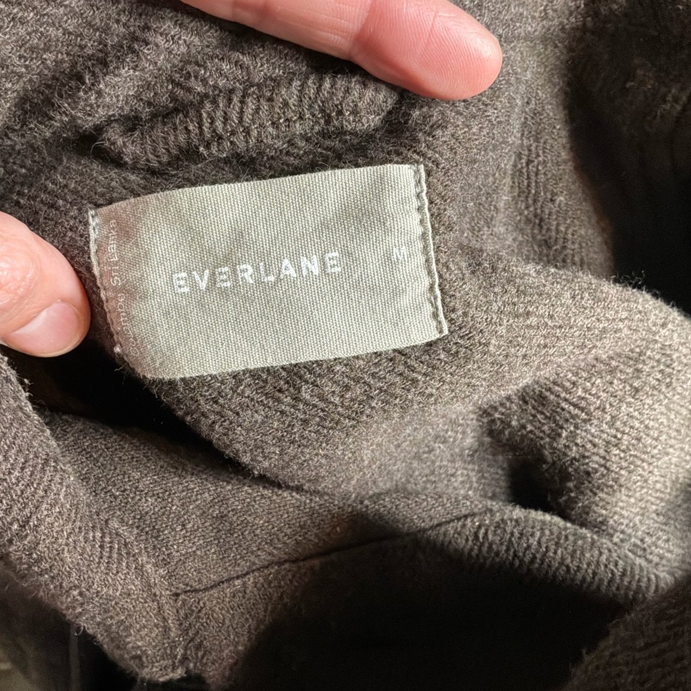 Everlane Heather Brown Flannel Collared Button Up Shacket Jacket Size Medium - Picture 7 of 8